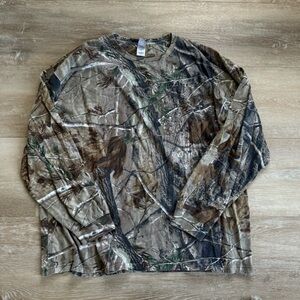 Vtg y2k camouflage faded longsleeve shirt oversized